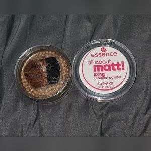 Essence All About Matt! Fixing Compact Powder + Amuse Bronzer Pearls Duo BNIB